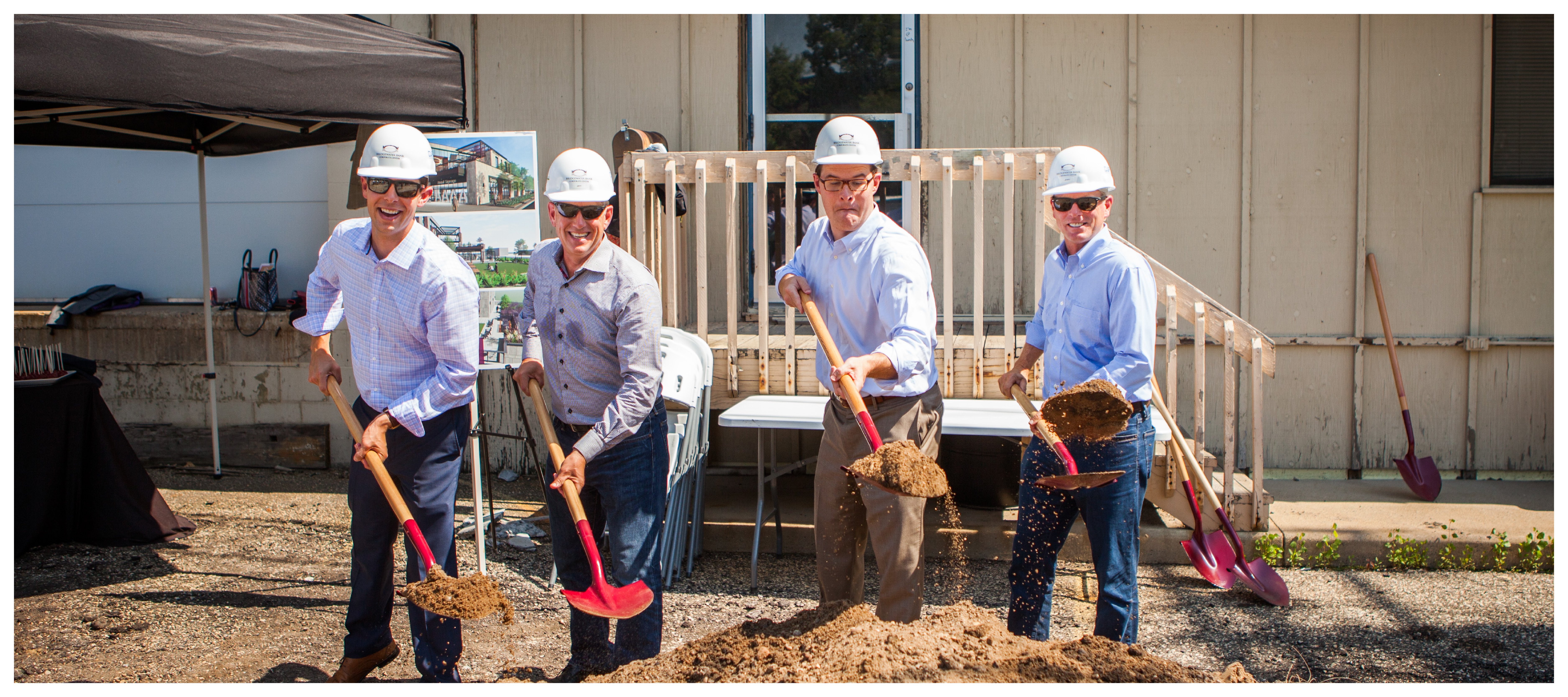 Photo of Leadership members at Bridgewater Bank Corporate Center groundbreaking.