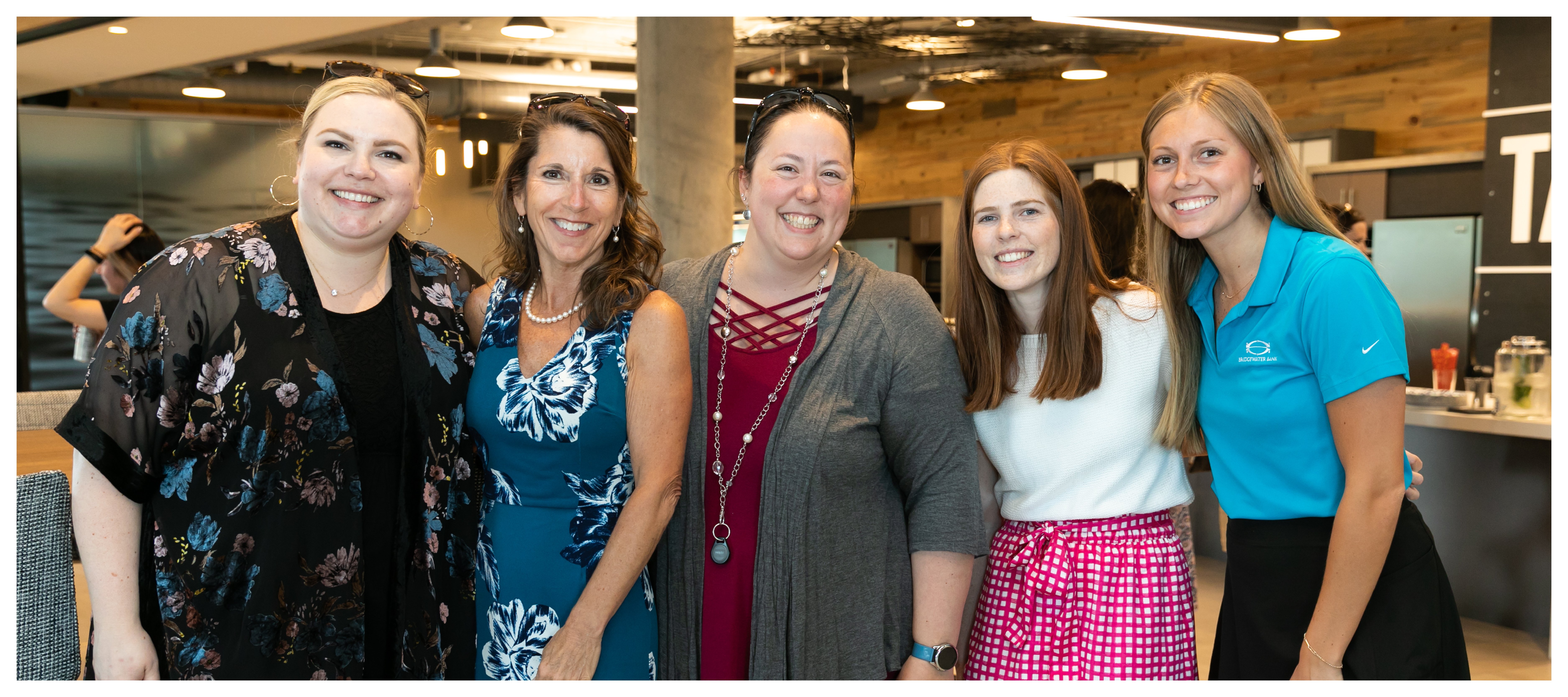 Group photo of Bridgewater Bank women at an internal happy hour.